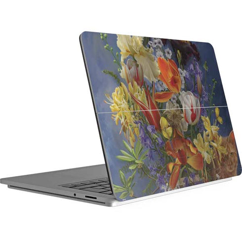 Tabby Cat with Flowers by Nene Thomas Surface Laptop Studio Skin